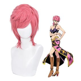 Anime Bizarre Adventure Golden Wind Trish Una Long Pink Cosplay Wigs