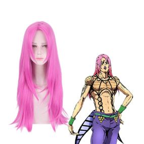 Anime Bizarre Adventure Golden Wind Diavolo Long Pink Cosplay Wigs