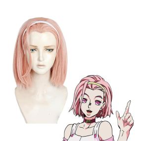 Anime Bizarre Adventure Diamond is Unbreakable Sugimoto Reimi Long Pink Cosplay Wigs