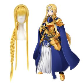 Anime SAO Sword Art Online Alicization Alice Zuberg Long Blonde Cosplay Wigs