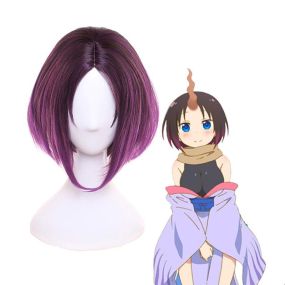 Anime Miss Kobayashi's Dragon Maid Elma Short Purple Cosplay Wigs