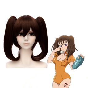 Anime The Seven Deadly Sins Diane Short Brown Double Ponytail Cosplay Wigs