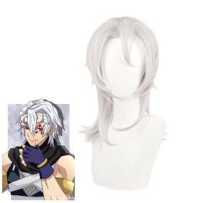 Anime Demon Slayer Uzui Tengen Silver Gray Cosplay Wigs