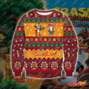 Crash Bandicoot Video Game 3D Print Ugly Christmas Sweatshirt