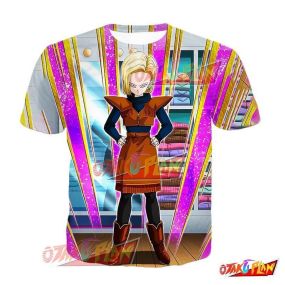 Dragon Ball Silently Approaching Threat Android 18 T-Shirt