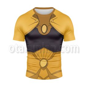 Dc Doctor Fate Yellow Cosplay Short Sleeve Compression Shirt