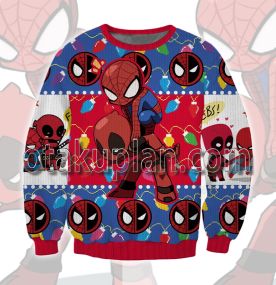 Dead Man And Spider Hero Christmas 3d Printed Ugly Christmas Sweatshirt