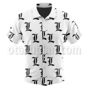 Death Note L Ryuk Night God Moon Button Up Hawaiian Shirt