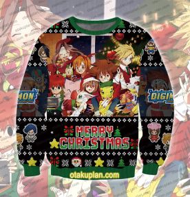 Digimon Characters Ugly Christmas Sweatshirt