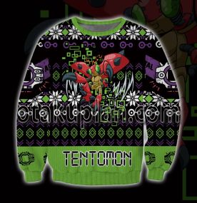 Digimon The Crest Of Knowledge Unisex 3D Printed Ugly Christmas Sweatshirt