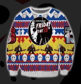Distressed Logo Friday The 13th 3D Print Ugly Christmas Sweatshirt