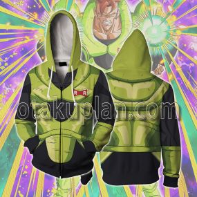 Dragon Ball Android 16 Cosplay Zip Up Hoodie