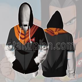 Dragon Ball Android 17 Cosplay Zip Up Hoodie