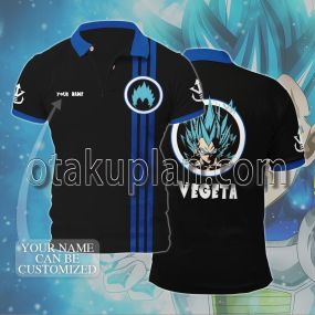 Dragon Ball Z Vegeta Blue and Black Custom Name Polo Shirt