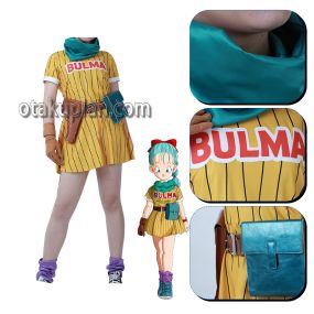 Dragon Ball Bulma Yellow Full Set Cosplay Costume