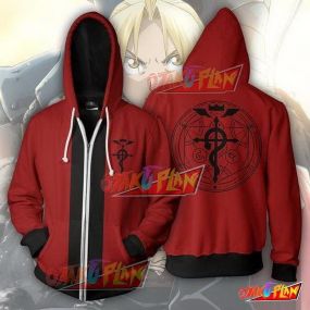 Fullmetal Alchemist Edward Elric Red Zip Up Hoodie Jacket