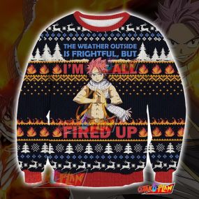 Anime Natsu Fired Up 3D Print Ugly Christmas Sweatshirt