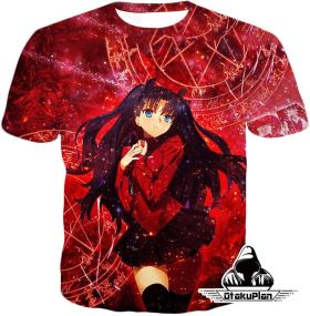 Fate Stay Night Super Hot Rin Tohsaka Red Action T-Shirt FSN036