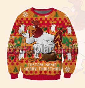 Foghorn Leghorn Custom Name Ugly Christmas Sweatshirt