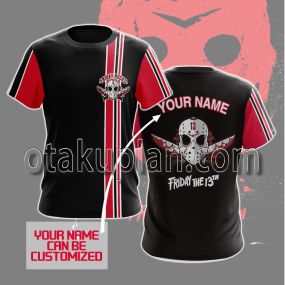 Friday the 13th Red And Black Custom Name T-shirt