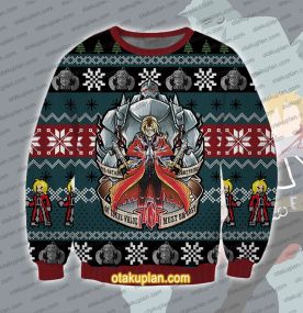 Fullmetal Alchemist Edward Elric and Alphonse Elric Ugly Christmas Sweatshirt