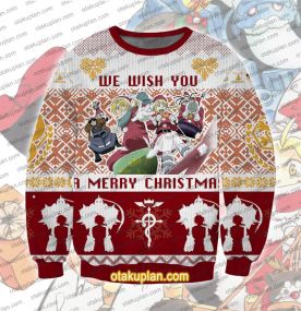Fullmetal Alchemist We Wish You A3D Printed Ugly Christmas Sweatshirt