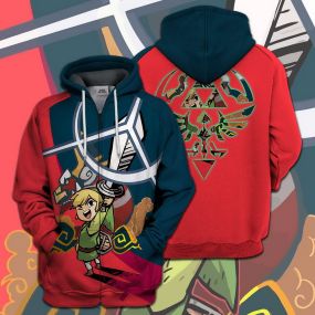 Game Legend of Zelda Red and Blue Color all over print Hoodie / T-Shirt