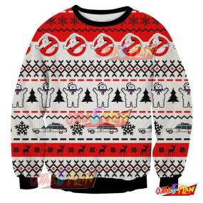 Ghostbusters 3D Print Pattern Ugly Christmas Sweatshirt V2