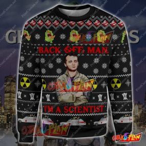 Ghostbusters Back Off 3D Print Ugly Christmas Sweatshirt