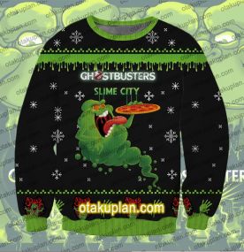 Ghostbusters Clipart Green Ghost 3D Print Ugly Christmas Sweatshirt
