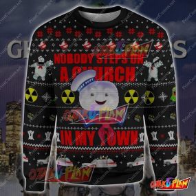 Ghostbusters In My Town 3D Print Ugly Christmas Sweatshirt