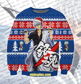 Gintama Gintoki Sakata 3D Printed Ugly Christmas Sweatshirt