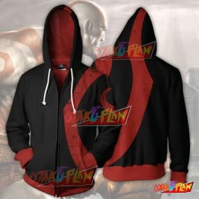 God of War Kratos Zip Up Hoodie BLACK Jacket