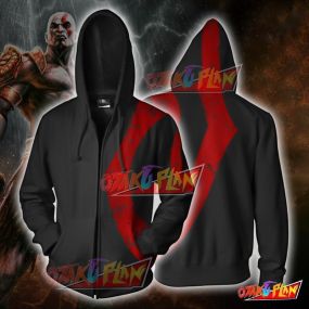 God of War Kratos Zip Up Hoodie Jacket Balck