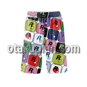 Grand Theft Auto Rockstar Different Colors Basketball Shorts