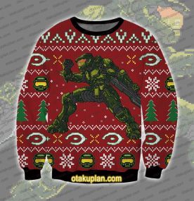 Halo Master Chief 3D Printed Ugly Christmas Sweatshirt