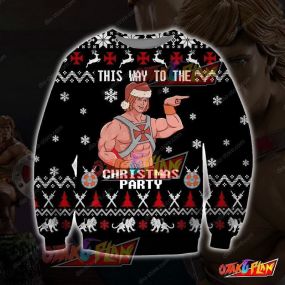 He-Man Knitting Pattern 3D Print Ugly Christmas Sweatshirt