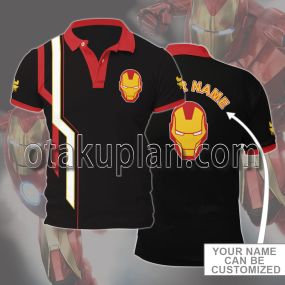 Iron Man Red and Yellow Custom Name Polo Shirt