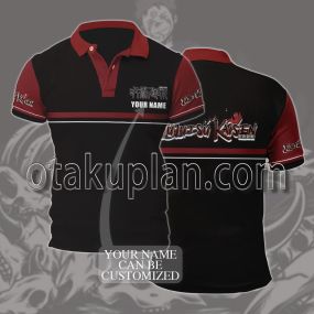 Anime Black Custom Name Polo Shirt