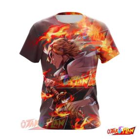 Demon Slayer Former Flame Pillar Rengoku Kyojuro Action T-Shirt KNY229
