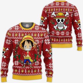 Luffy Ugly Christmas Sweater One Piece Hoodie Shirt