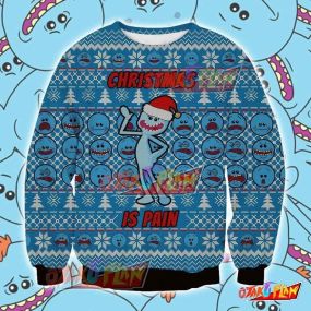 Meeseeks And Destroy Rick And Morty 3D Print Ugly Christmas Sweatshirt