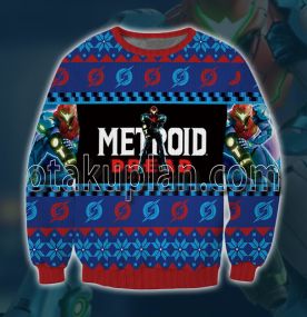 Metroid Dread Blue Logo 3D Printed Ugly Christmas Sweatshirt