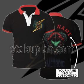 Metroid Dread Red And Black Custom Name Polo Shirt