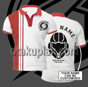 Metroid Dread Red And White Custom Name Polo Shirt