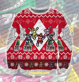 Mighty Morphin Power Rangers 3D Printed Ugly Christmas Sweatshirt