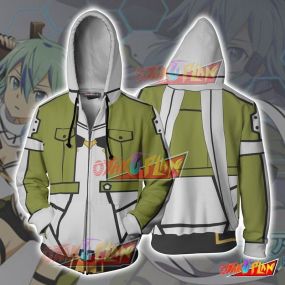 Sinon Sword Art Online Hoodie Cosplay Jacket Zip Up