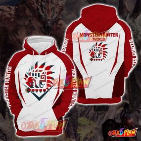 Monster Hunter Rathalos Red And White Pullover Hoodie
