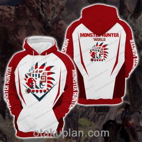 Monster Hunter Rathalos Red And White Hoodie
