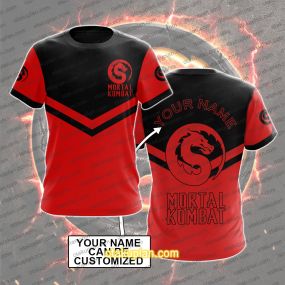 Mortal Kombat 2021 Red Custom Name T-shirt